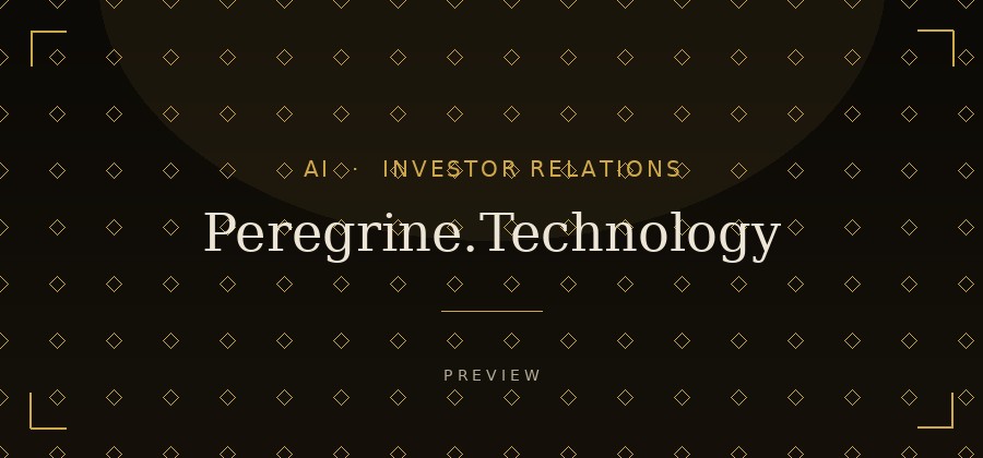 Peregrine.Technology investor relations platform